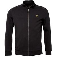 lyle and scott vintage mens funnel neck zip through sweat true black