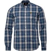 Lyle And Scott Vintage Mens Check Shirt Blue Steel