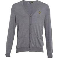 lyle and scott vintage mens non mulesed cardigan mid grey marl