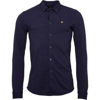 lyle and scott mens jersey pique shirt navy