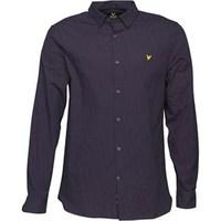 lyle and scott vintage mens rain jacquard shirt navy