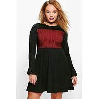 lydia mesh detail skater dress multi