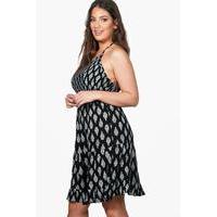 Lydia Halterneck Printed Coin Sundress - black