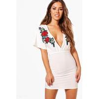 Lydia Trim Detail Batwing Shift Dress - ivory