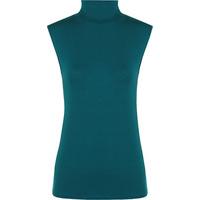 lydia basic polo sleeveless vest top teal