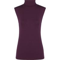 lydia basic polo sleeveless vest top purple