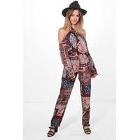 Lyla Mixed Print Halterneck Jumpsuit - multi