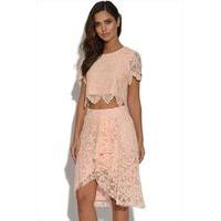 lydia rose bright lace midi pencil skirt