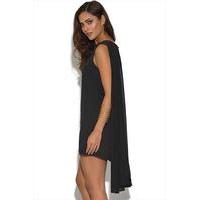 Lydia Rose Bright Black Cape Mini Dress