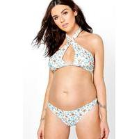 Lydia Ditsy Floral Wrap Bikini - white