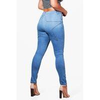 Lydia Star Panel Skinny Jean - mid blue