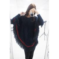 lydia soft knitted tassel poncho