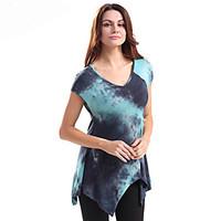 Lztlylzt Women\'s Casual/Daily Vintage Summer T-shirtPrint Round Neck Short Sleeve Polyester Thin