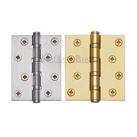 M Marcus Ball Bearing Hinge pair 4 Inch x 4 Inch (102 x 102 mm) Polished Brass