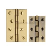 M Marcus Double Phosphur Washered Hinge Pair 4 Inch x 2 5/8 Inch (102 x 51 mm) Polished Brass