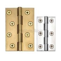 M Marcus Extruded Brass Hinge Pair 4 Inch x 2 3/8 Inch (102 x 60 mm) Polished Chrome