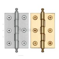 M Marcus Double Phosphur Finial Hinge Pair 3 Inch x 2 Inch (76 x 51 mm) Polished Brass