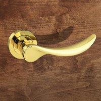 M-27-PB Malaga Mediterranean Lever On Rose - Polished Brass