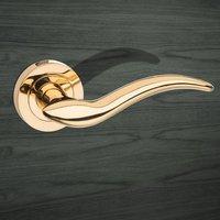 M-86-PB Barcelona Mediterranean Lever on Rose - Polished Brass