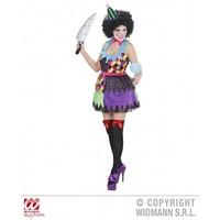 m ladies womens evil clown girl costume outfit for circus fancy dress  ...