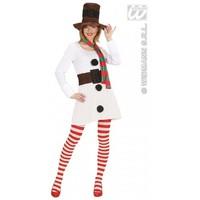 M Ladies Womens Miss Snowman Costume Outfit for Christmas Panto Fancy Dress Female UK 10-12
