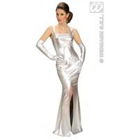 m silver ladies womens stretch cocktail dress costume outfit for holly ...
