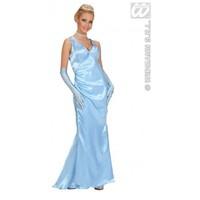 m blue ladies womens satin celebrity costume outfit for hollywood prom ...