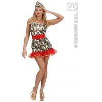 M Ladies Womens Lycra Army Girl Costume Outfit for Soldier Military Fancy Dress Female UK 10-12