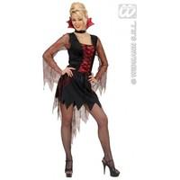 M Ladies Womens Spiderweb Vampiria Costume Outfit for Vampire Halloween Fancy Dress Female UK 10-12