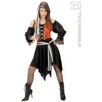 M Ladies Womens Velvetet / Satin Bucaneer Costume Outfit for Pirate Fancy Dress Female UK 10-12