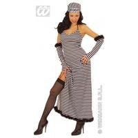 M Ladies Womens Convict Beauty Costume Outfit for Prisoner Fancy Dress Female UK 10-12