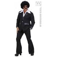 M Black Mens Party Suits Costume Outfit for Disco 70s Fancy Dress Male UK 40-42 Chest Black