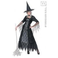 M Ladies Womens Spiderweb Witch Costume Outfit for Halloween Fancy Dress Female UK 10-12
