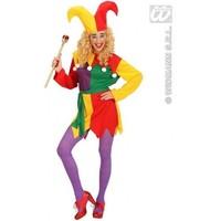 m ladies womens jolly jester costume outfit for circus clown fancy dre ...