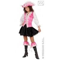 M Pink Ladies Womens Regal Pirate Costume Outfit for Buccaneer Fancy Dress Female UK 10-12 Pink