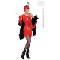 M Red Ladies Womens 1920s Flapper Costume Outfit for Moll Fancy Dress Female UK 10-12 Red