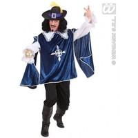 M Blue Mens Musketeer Costume Outfit for 16th 17th Century Cavalier Fancy Dress Male UK 40-42 Chest Blue
