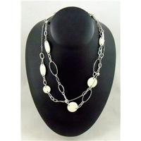 m s silver chain necklace medium size