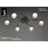 M0806BC Fragma 6 Light Black Chrome Flush Lamp