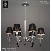 M0342PC Siena Polished Chrome 6 Light Chandelier With Shades