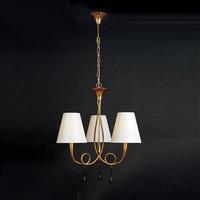 M0542 Paola 3 Light Gold Chandelier With Cream Shades