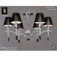 M0344PC Siena Polished Chrome 6 Lt Semi-Flush Lamp With Shades