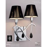 M0348PC/S Siena Polished Chrome 2 Lt Switched Wall Lamp With Shades