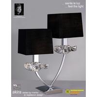 M0790PC Akira Chrome 2Lt Table Lamp With Black Shades