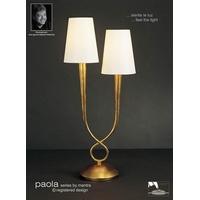 M0546 Paola 2 Light Gold Table Lamp With Cream Shades
