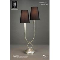 M0536 Paola 2 Light Silver Table Lamp With Black Shades