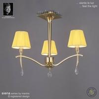 M0346PB Siena Polished Brass 3 Lt Semi-Flush Lamp With Shades