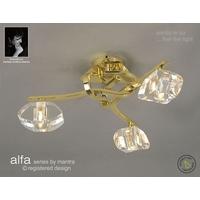 M0419PB Alfa 3 Light Polished Brass Flush Ceiling Lamp