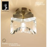 M0897AB Kromo Antique Brass 1 Light Flush Ceiling Lamp