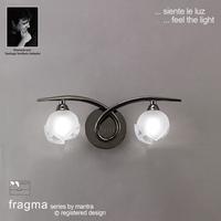 m0817bcs fragma 2 light black chrome switched wall lamp